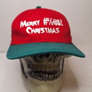 Red and Green Merry Christmas Cap